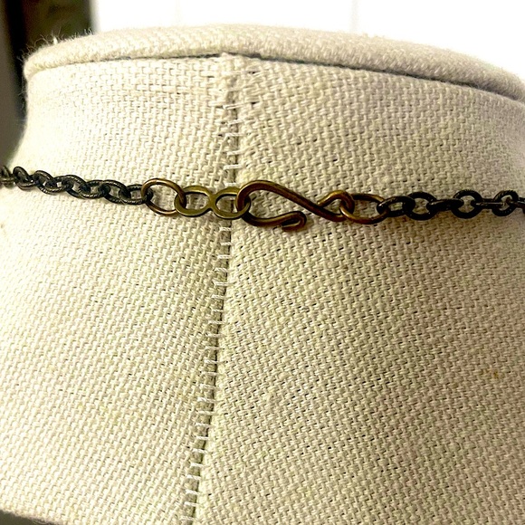 Vintage Goddess of the First Harvest Triple Moon Necklace with Golden Glass Opal - Picture 5 of 8